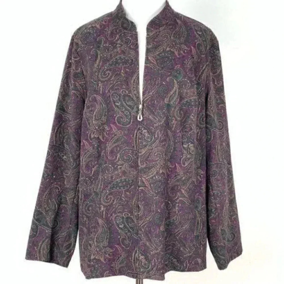 Elementz women’s blazer sz 1X multicolored paisley - Picture 8 of 9